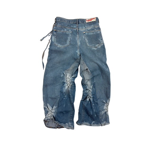 BACK SMOCKED DENIM