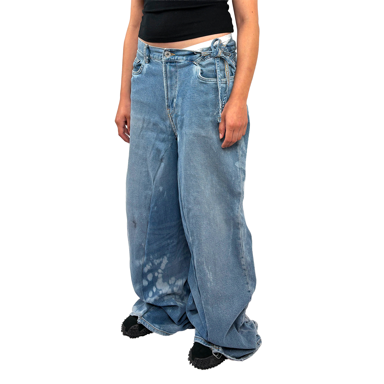 BACK SMOCKED DENIM