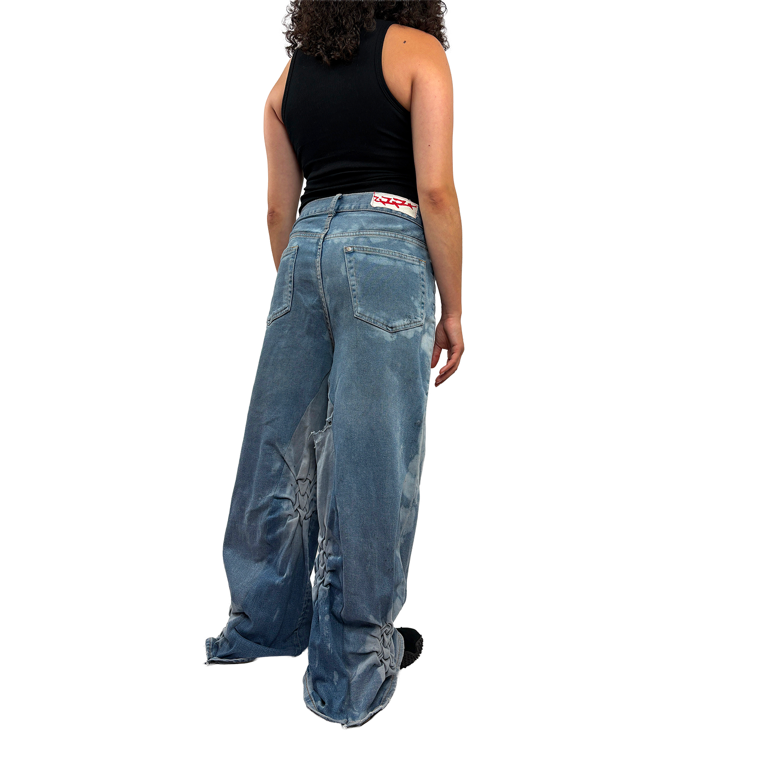 BACK SMOCKED DENIM