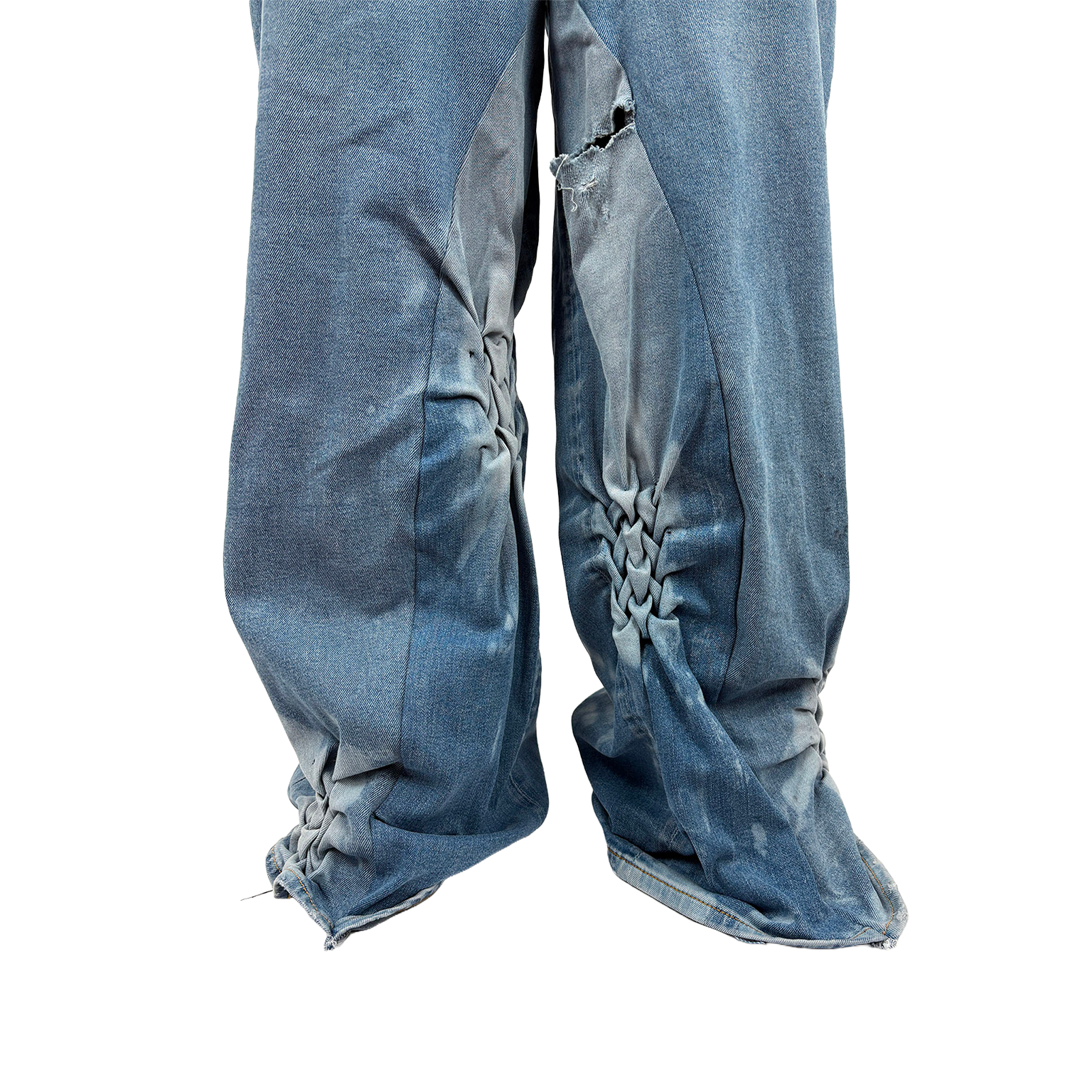BACK SMOCKED DENIM