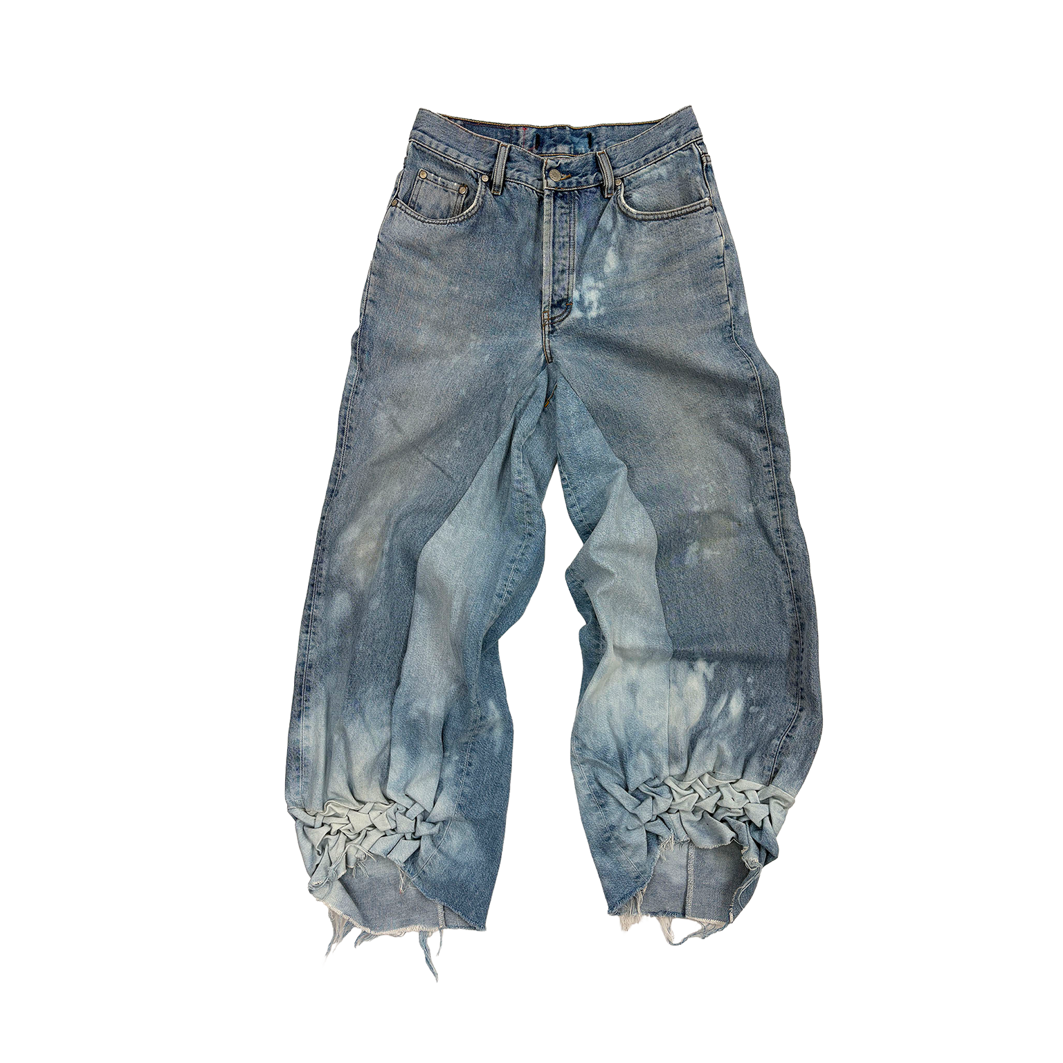 FRONT SMOCKED DENIM