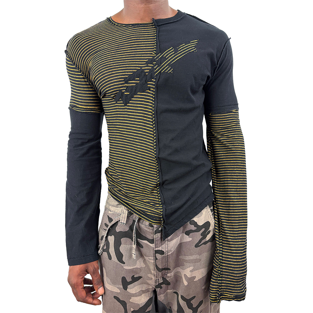 STRIPED PATCHED LONGSLEEVED